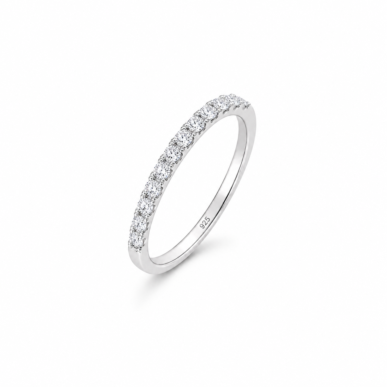 American Diamond Silver Band Ring - ZILVARA